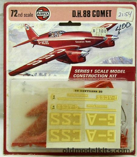 Airfix 1/72 DH-88 Comet - Blister Pack, 01013-9 plastic model kit